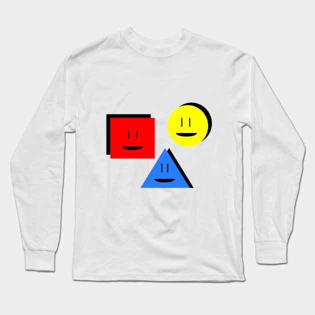 Smiley Shapes Long Sleeve T-Shirt by PlainCore
